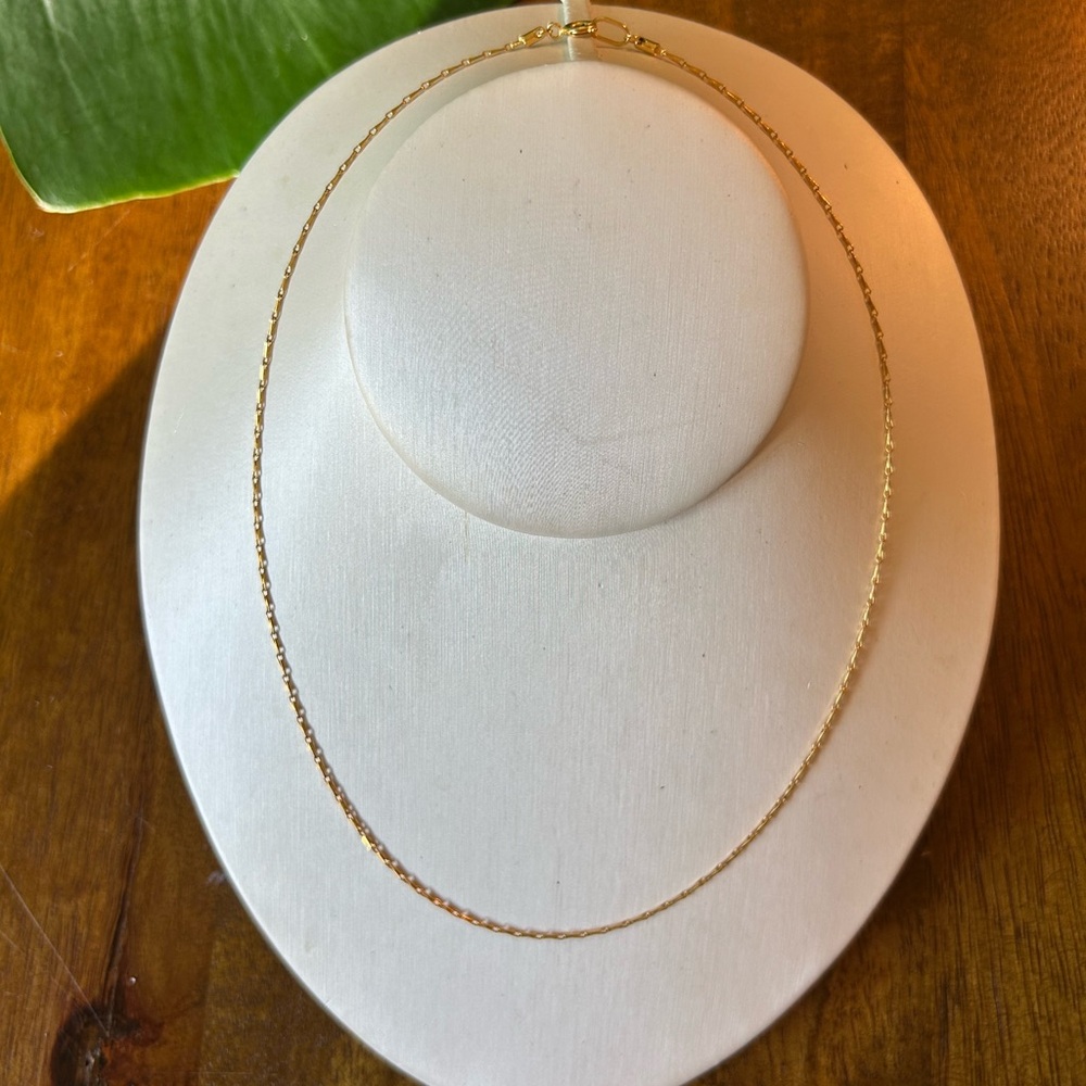 Vintage Fine Barleycorn Gold Tone Chain Necklace 18 inches